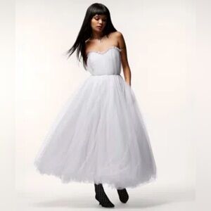 Betsey Johnson Strapless Glitter Tulle Dress